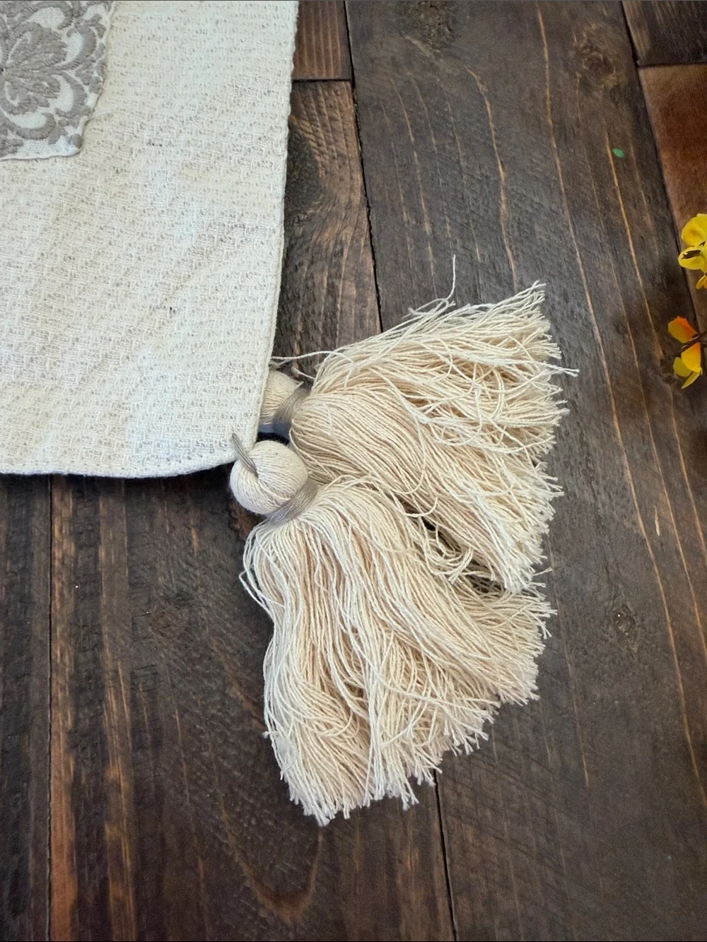 The Farmhouse Rachel Ashwell Embroidered Tassel Table Runner 70x16